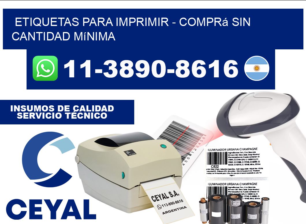 ETIQUETAS PARA IMPRIMIR - Comprá sin cantidad mínima