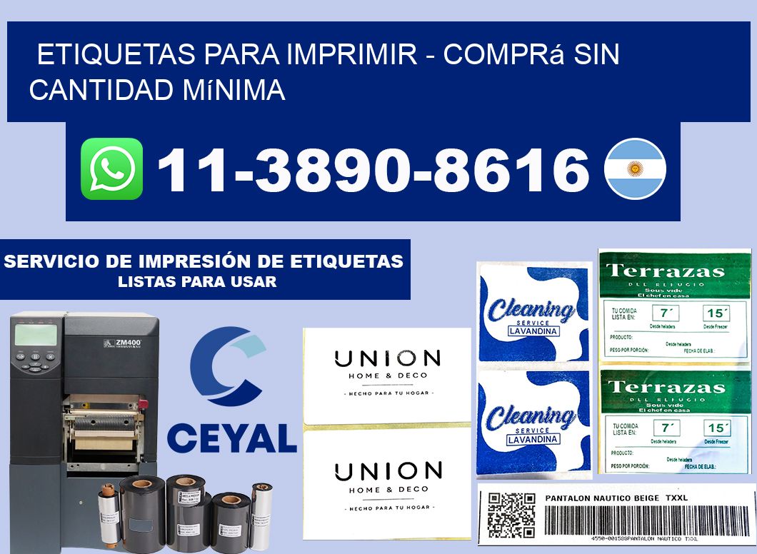 ETIQUETAS PARA IMPRIMIR - Comprá sin cantidad mínima
