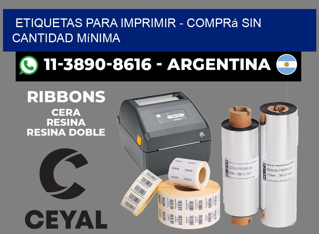 ETIQUETAS PARA IMPRIMIR - Comprá sin cantidad mínima