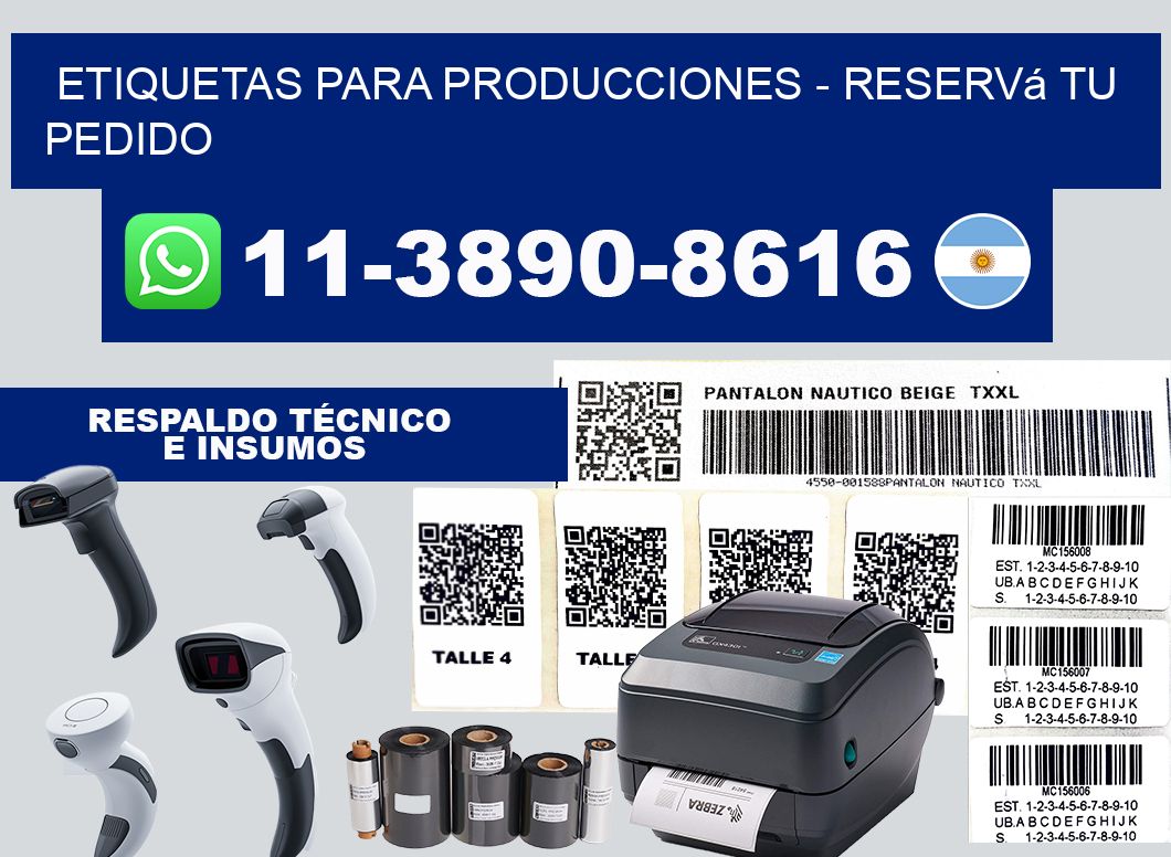 ETIQUETAS PARA PRODUCCIONES - Reservá tu pedido