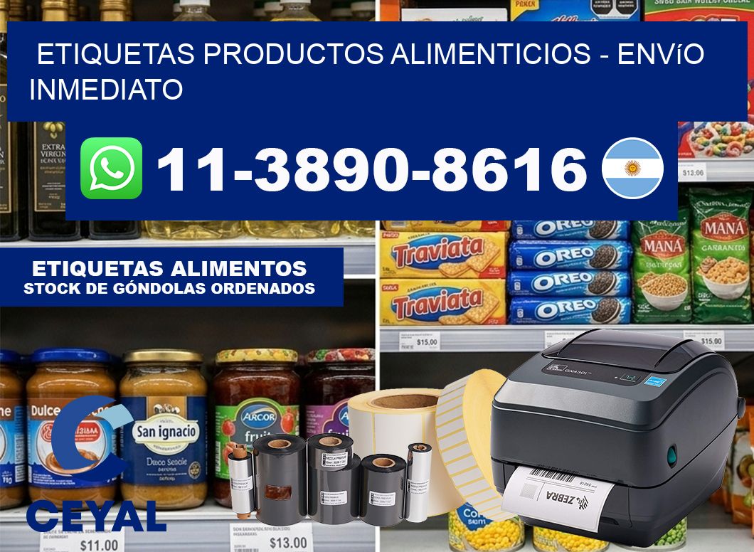 ETIQUETAS PRODUCTOS ALIMENTICIOS – Envío inmediato