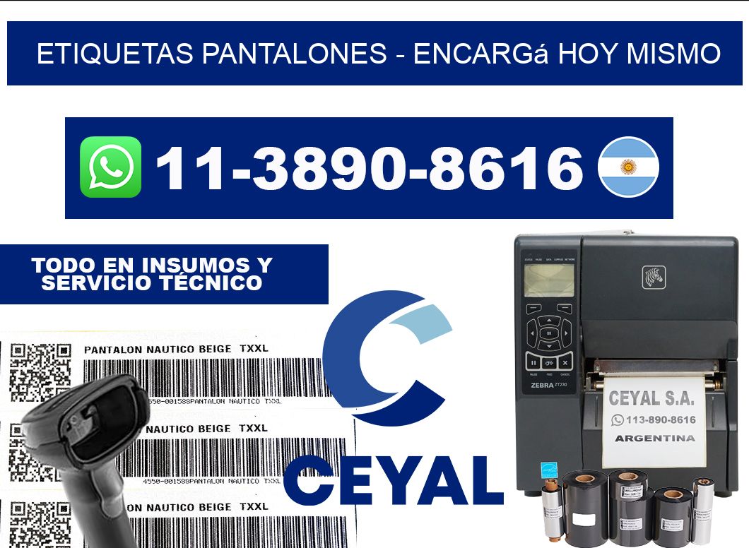 Etiquetas Pantalones - Encargá hoy mismo