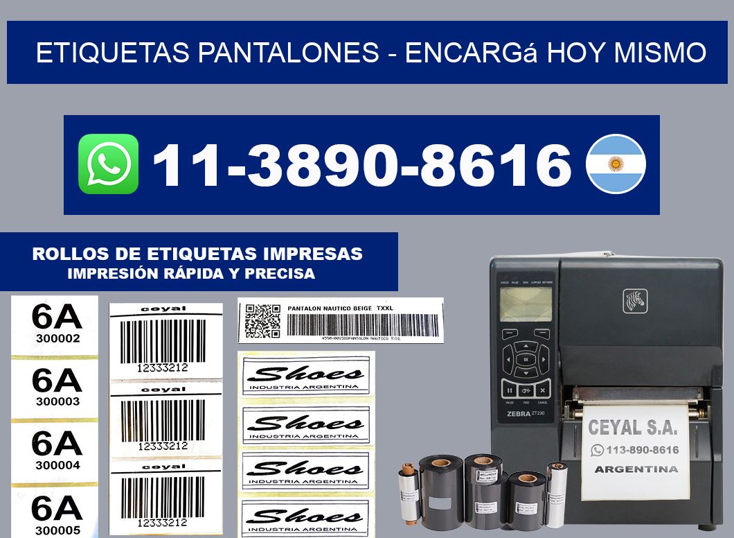 Etiquetas Pantalones - Encargá hoy mismo