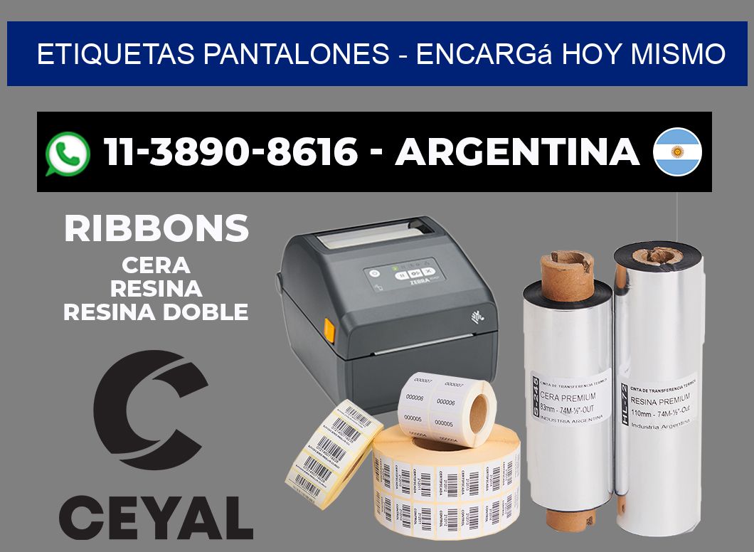 Etiquetas Pantalones - Encargá hoy mismo
