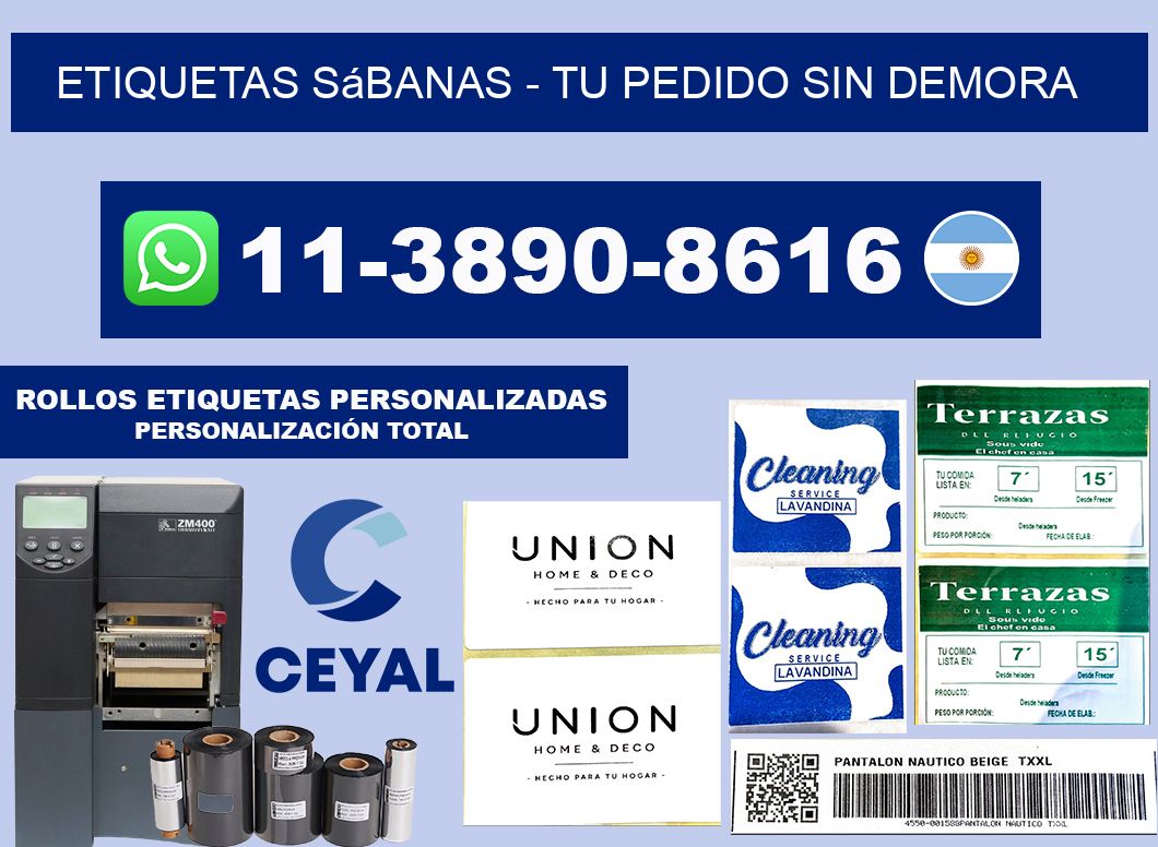 Etiquetas Sábanas - Tu pedido sin demora