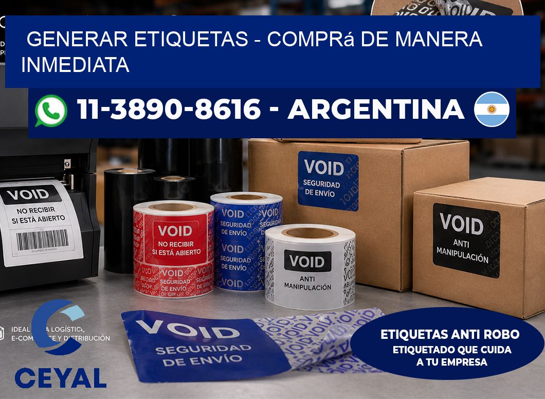 GENERAR ETIQUETAS - Comprá de manera inmediata