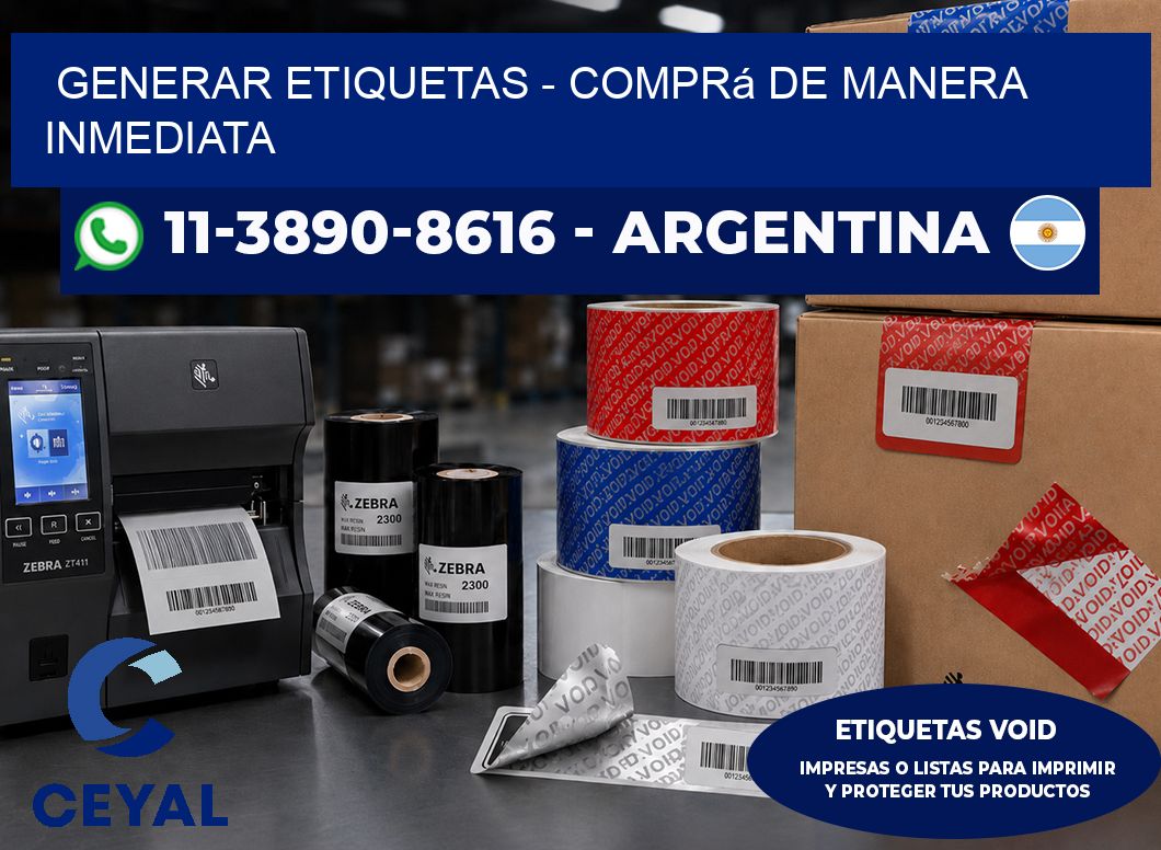 GENERAR ETIQUETAS – Comprá de manera inmediata