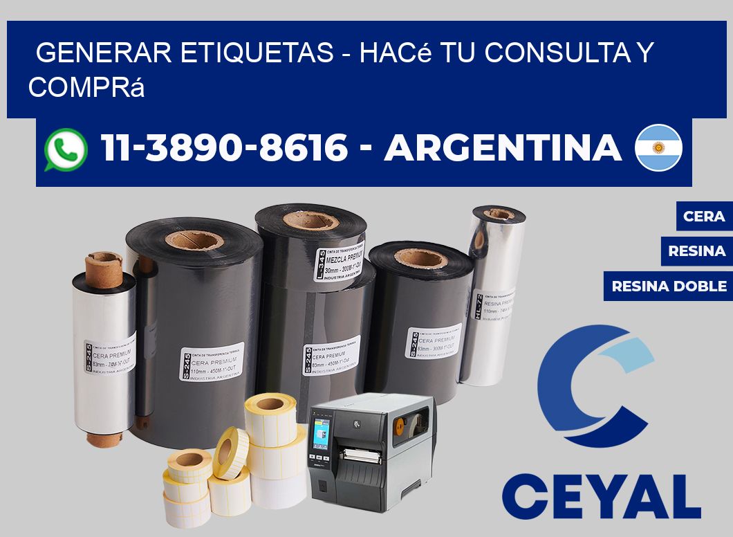 GENERAR ETIQUETAS - Hacé tu consulta y comprá