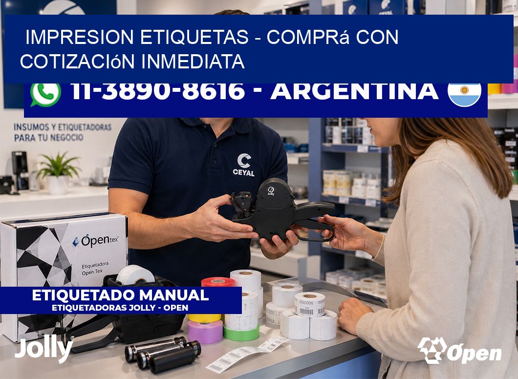 IMPRESION ETIQUETAS - Comprá con cotización inmediata