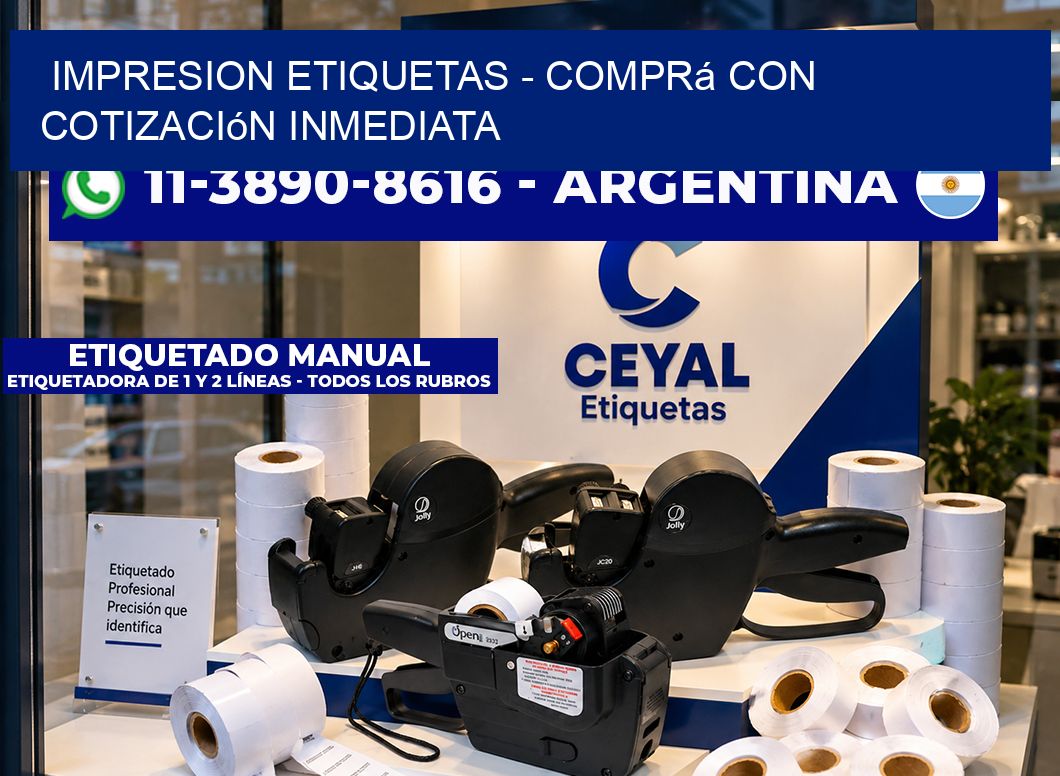 IMPRESION ETIQUETAS - Comprá con cotización inmediata