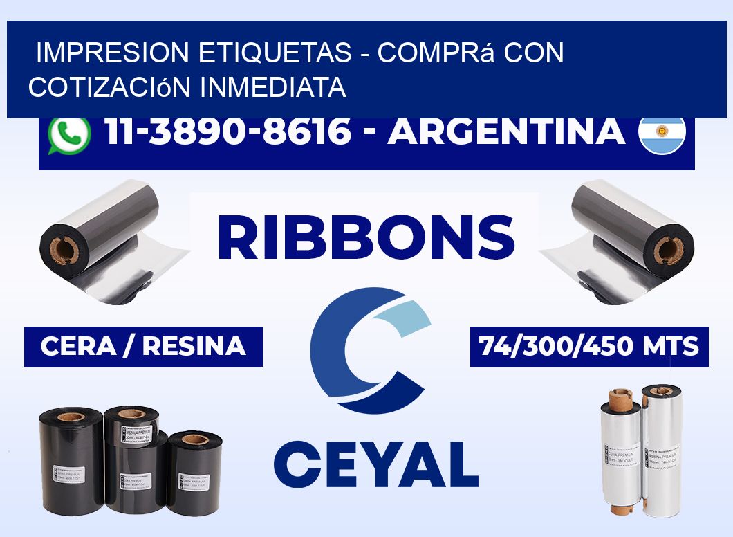 IMPRESION ETIQUETAS - Comprá con cotización inmediata