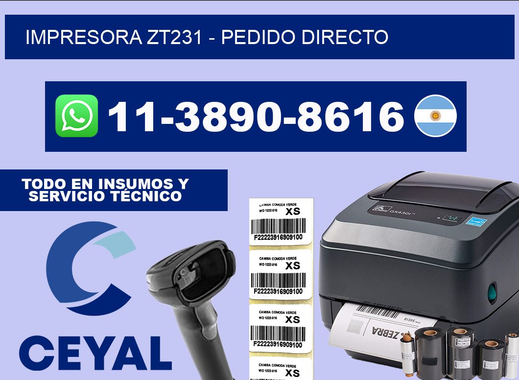 IMPRESORA ZT231 - Pedido directo