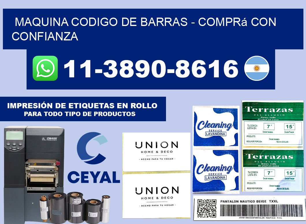 MAQUINA CODIGO DE BARRAS - Comprá con confianza
