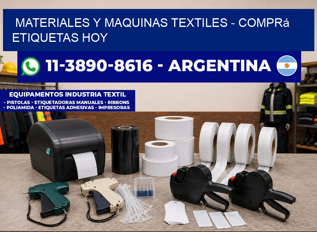 MATERIALES Y MAQUINAS TEXTILES - Comprá etiquetas hoy