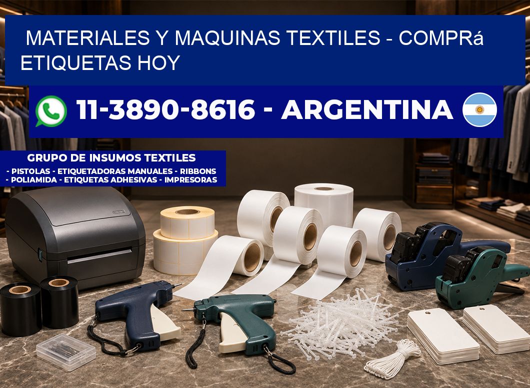MATERIALES Y MAQUINAS TEXTILES - Comprá etiquetas hoy
