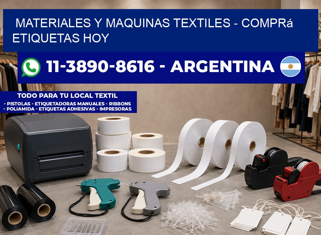 MATERIALES Y MAQUINAS TEXTILES – Comprá etiquetas hoy