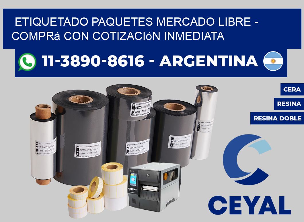 etiquetado paquetes mercado libre - Comprá con cotización inmediata