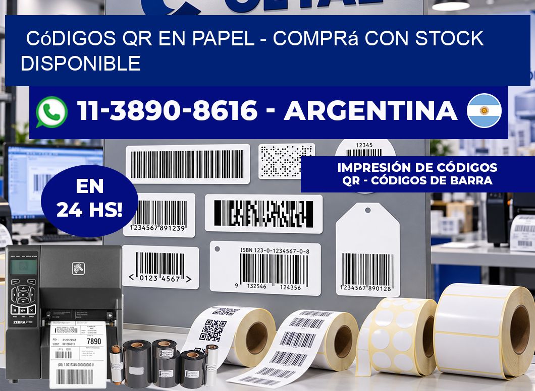 Códigos QR en Papel - Comprá con stock disponible
