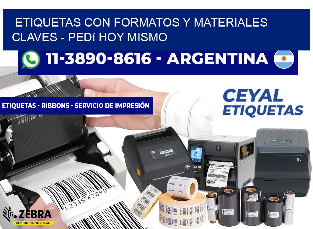 ETIQUETAS CON FORMATOS Y MATERIALES CLAVES - Pedí hoy mismo