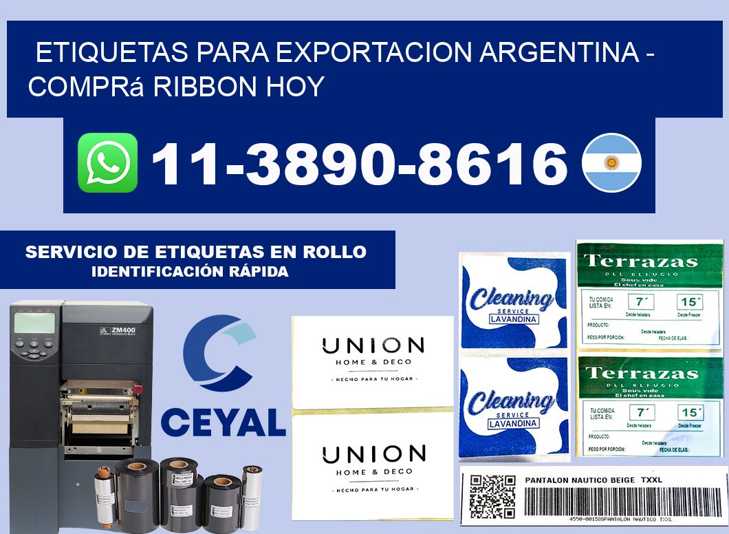 ETIQUETAS PARA EXPORTACION ARGENTINA - Comprá ribbon hoy