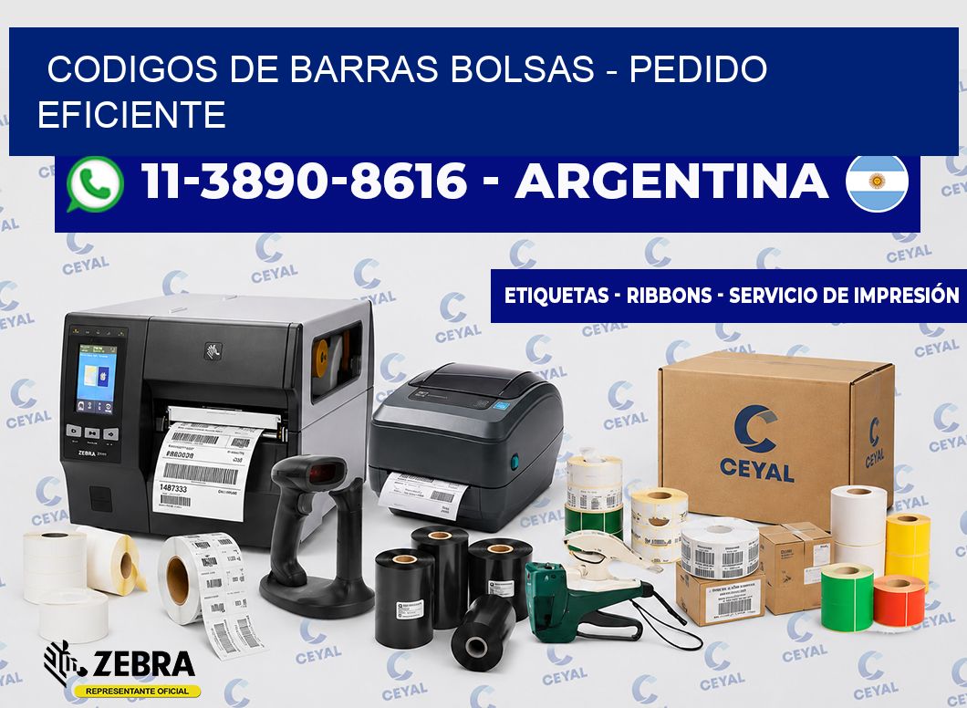 codigos de barras bolsas - Pedido eficiente
