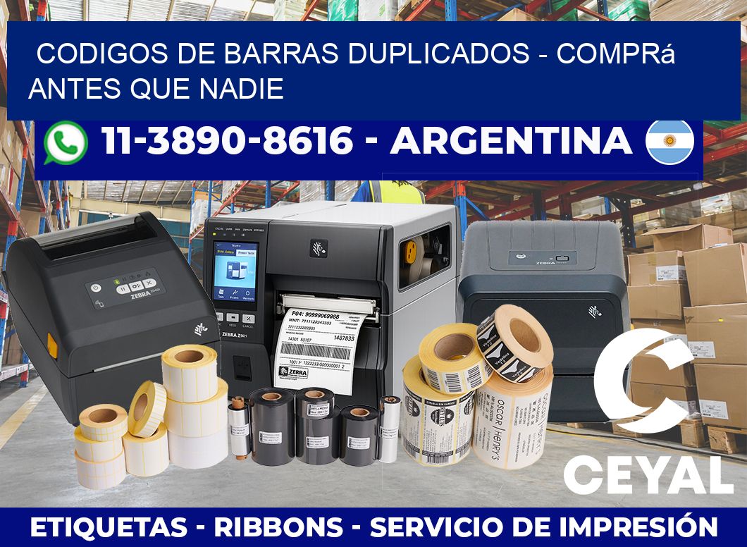 codigos de barras duplicados - Comprá antes que nadie