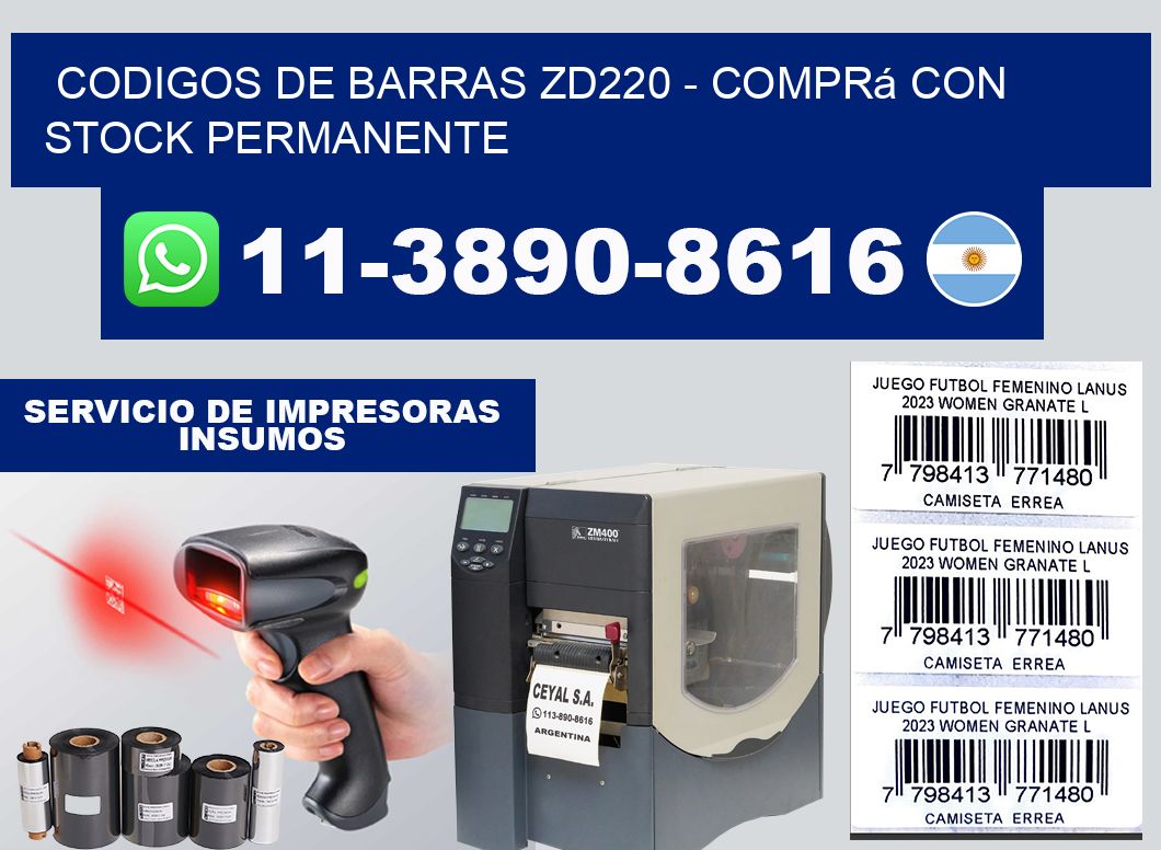 codigos de barras zd220 - Comprá con stock permanente